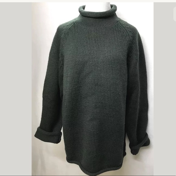 J. Crew Other - J Crew Green 100% Wool Turtleneck Knit Sweater